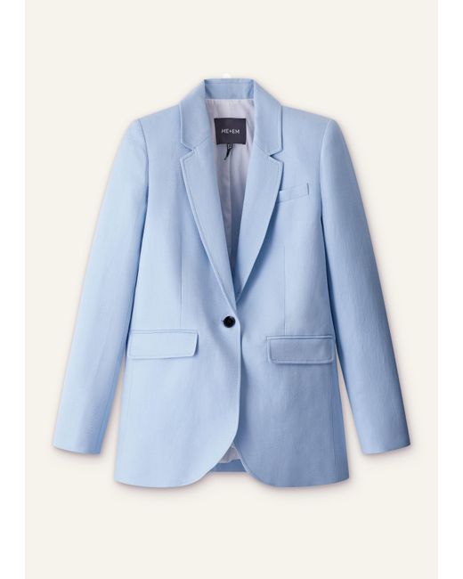 ME+EM Blue Sharp Shoulder Jacket
