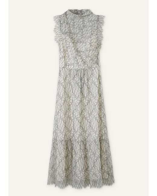 ME+EM Multicolor Monochrome Lace Midi Dress + Belt