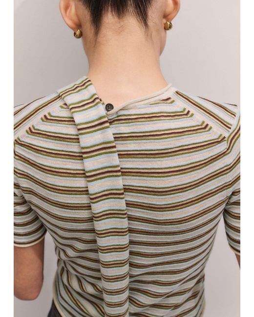 ME+EM Brown Barely There Micro Stripe Slim Tee + Tie