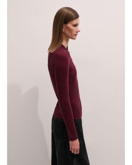 ME+EM Brown Merino Cashmere Barely There Slim Knit Shirt