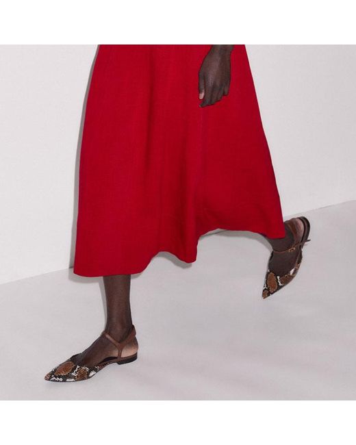 ME+EM Red Panelled Fit And Flare Maxi Dress Ruby