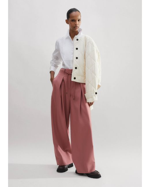 ME+EM Pink Tailored Wide Tapered Trouser + Belt