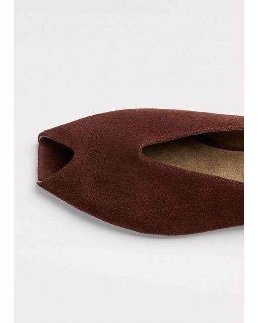 ME+EM Brown Peep Toe Flat Sandal