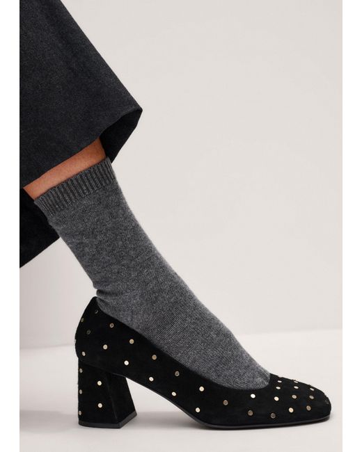 ME+EM Black Stud Block Heel