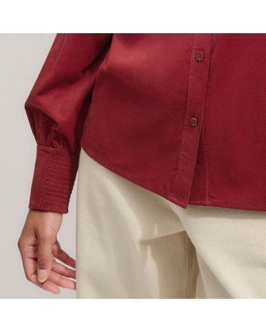 ME+EM Red Super Soft Micro Cord Blouse