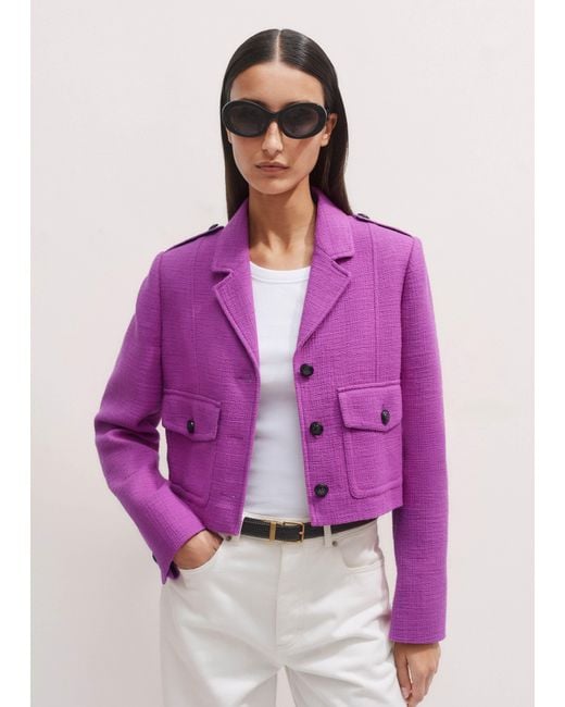 ME+EM Purple Textured Short Jacket