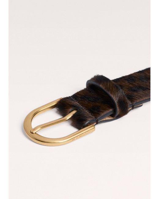 ME+EM Black 30Mm Classic Round Dark Leopard Belt