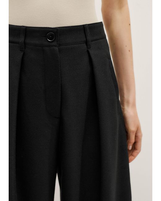 ME+EM Black Crease-Less Barrel Leg Trouser