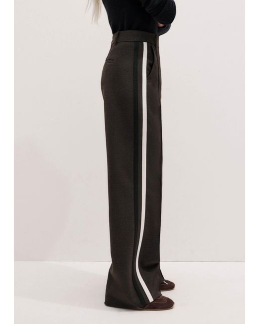 ME+EM Black Contrast Side Stripe Relaxed Pant