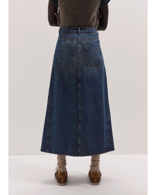 ME+EM Blue Relaxed Maxi Skirt