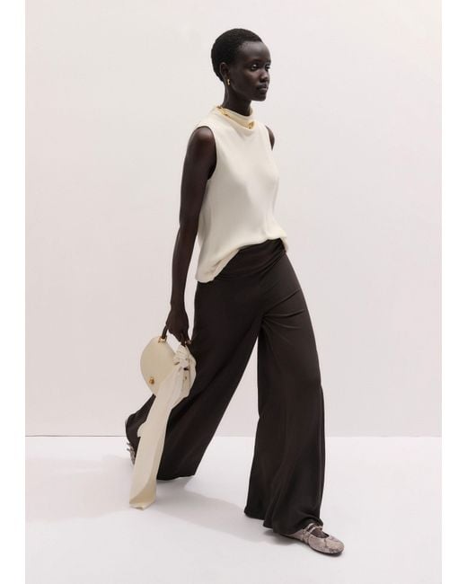 ME+EM Black Super Wide Palazzo Pant