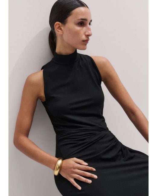 ME+EM Blue High Neck Sleeveless Top