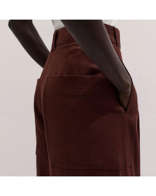 ME+EM Purple Exaggerated Tapered Pleat Trouser
