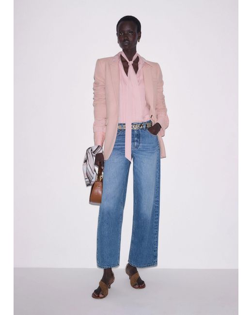 ME+EM Blue Relaxed Straight Crop Jean