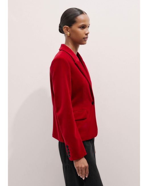 ME+EM Red Velvet Evening Jacket