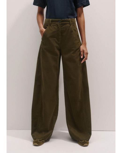 ME+EM Green Cord Super Soft Wide Engineered Trouser
