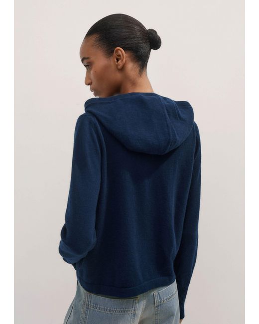 ME+EM Blue Cashmere Relaxed Fit Box Zip Hoody