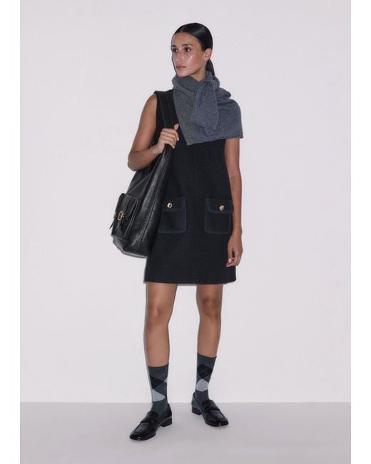 ME+EM Black Bound Mini Shift Dress