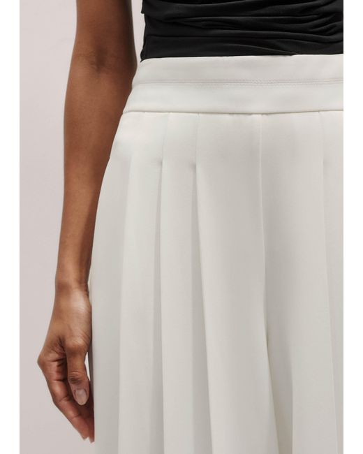 ME+EM White Satin Back Crepe Wide Leg Trouser