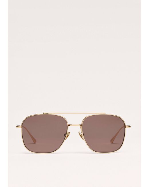 ME+EM Black Metal Aviator Sunglasses Chocolate