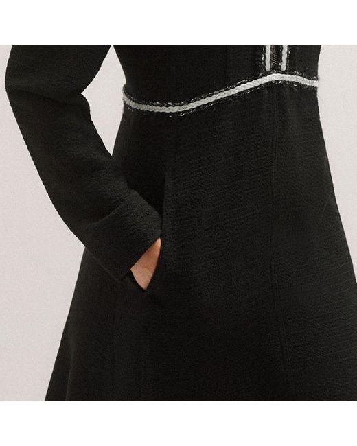 ME+EM Black Textured Midi Dress