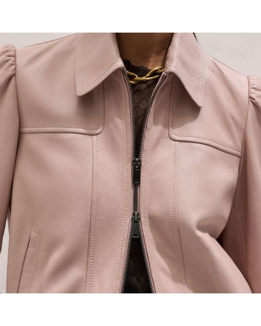 ME+EM Brown Luxe Feminine Bomber Jacket