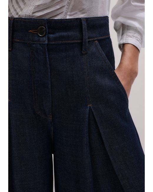 ME+EM Blue Very Wide-Leg Denim Wash