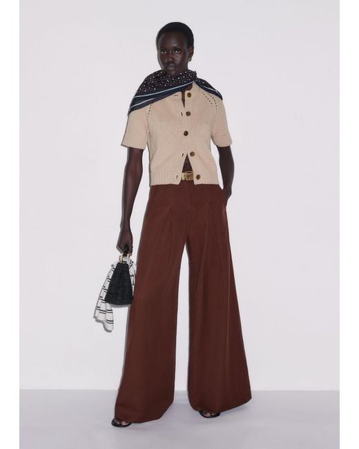 ME+EM Brown Chunky Cotton Button-Through Knit Tee