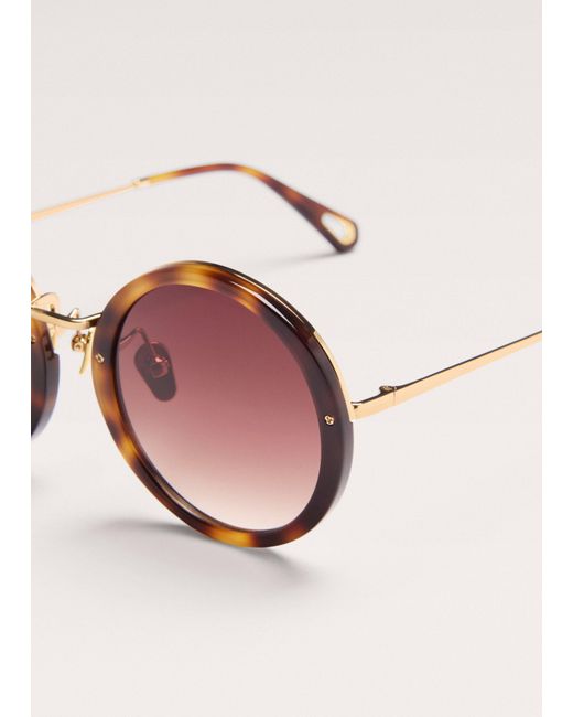 ME+EM Pink Circular Sunglasses Light Tortoiseshell