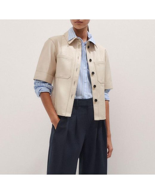 ME+EM Blue Cotton Voile Relaxed Forever Stripe Shirt