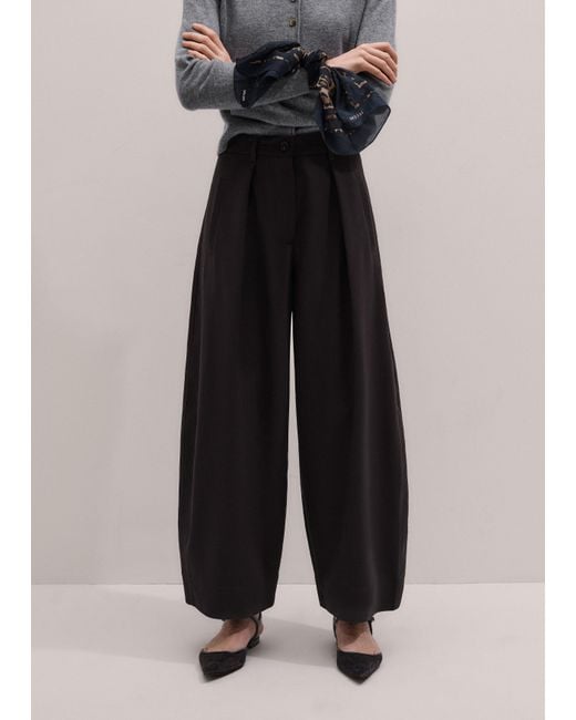 ME+EM Black Barrel-Leg Pant