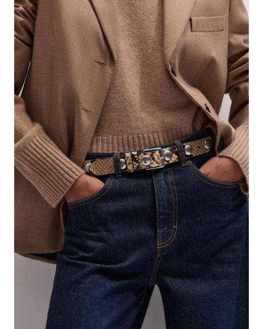 ME+EM Natural Studded Belt Tan