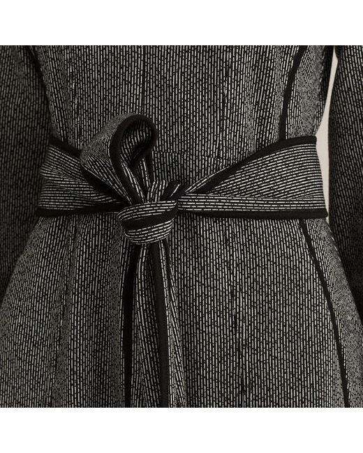 ME+EM Gray Jacquard Fit And Flare Midi Dress + Belt