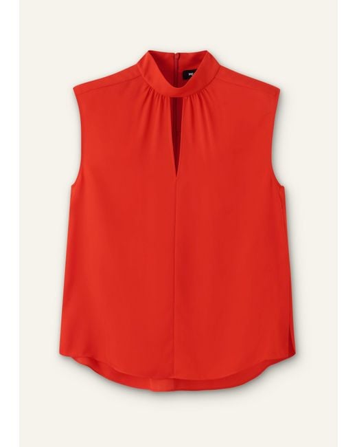 ME+EM Red Silk Top + Tie