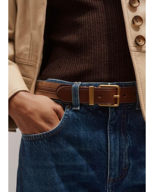 ME+EM Multicolor Stripe Leather Belt