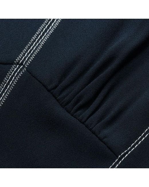 ME+EM Blue Contrast Stitch Midi Dress