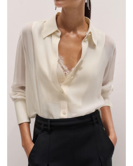 ME+EM Natural Evening Sheer Silk Blouse