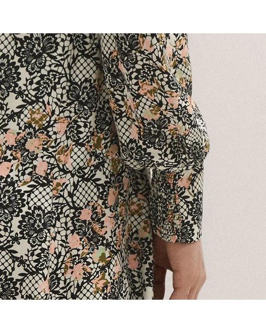 ME+EM Natural Silk Lace Detail Maxi Shirt Dress