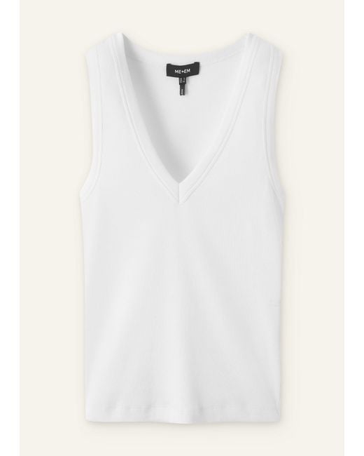 ME+EM White Ultimate V-Neck Vest