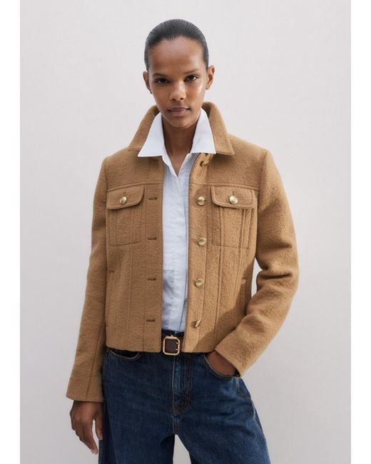 ME+EM Blue Boiled Wool Jacket