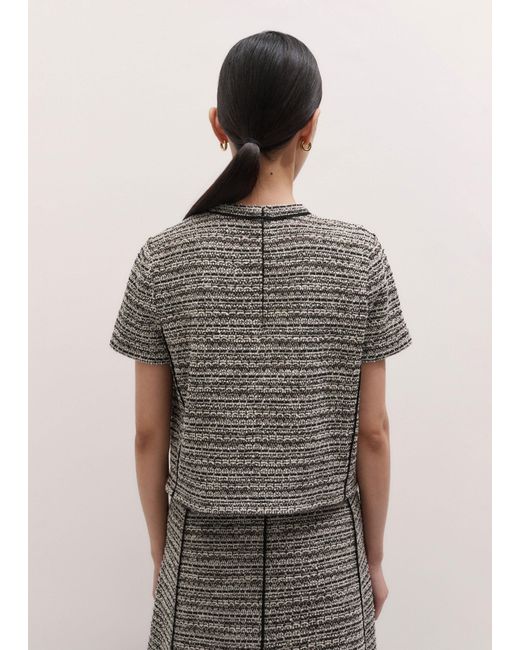 ME+EM Gray Soft Tweed Tee