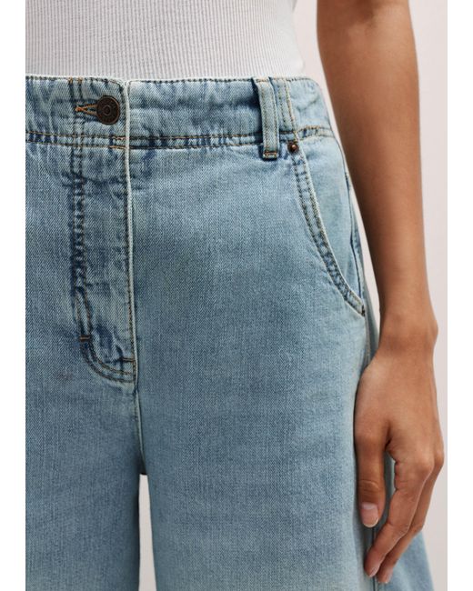 ME+EM Blue Relaxed Engineered-Leg Jean