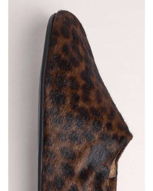 ME+EM Brown Animal Print Asymmetric Slipper Dark Chocolate