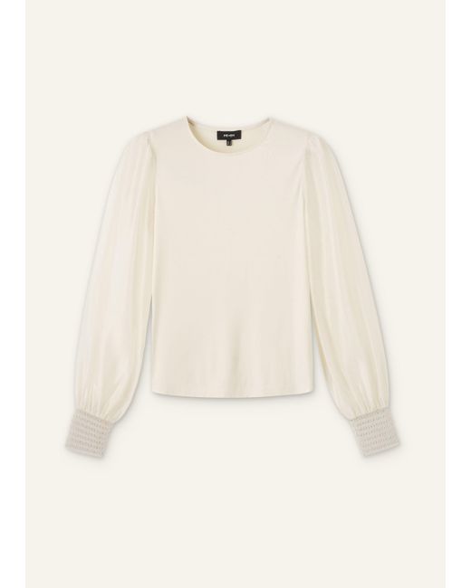ME+EM Brown Feature Cuff Layering Blouse