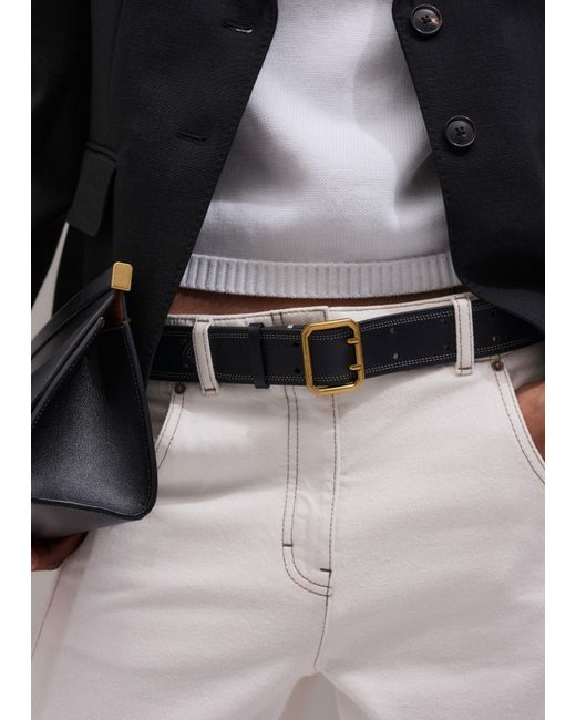 ME+EM Black Double Prong Belt