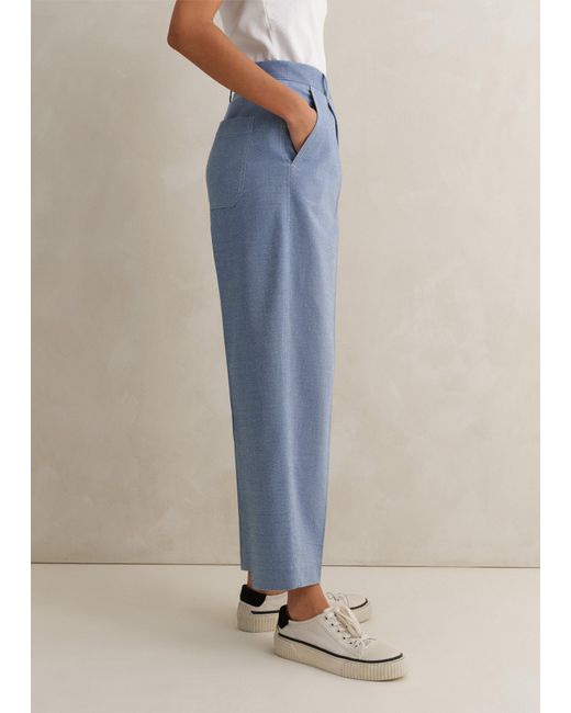 ME+EM Blue Chambray Tailoring Tapered Trouser