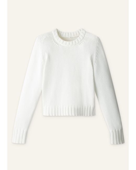 ME+EM White Chunky Cotton Straight Crop Jumper