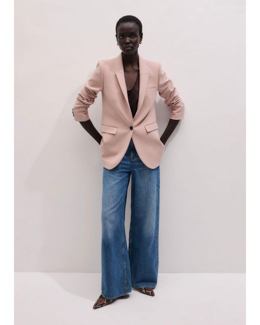 ME+EM Pink Sharp Shoulder Blazer