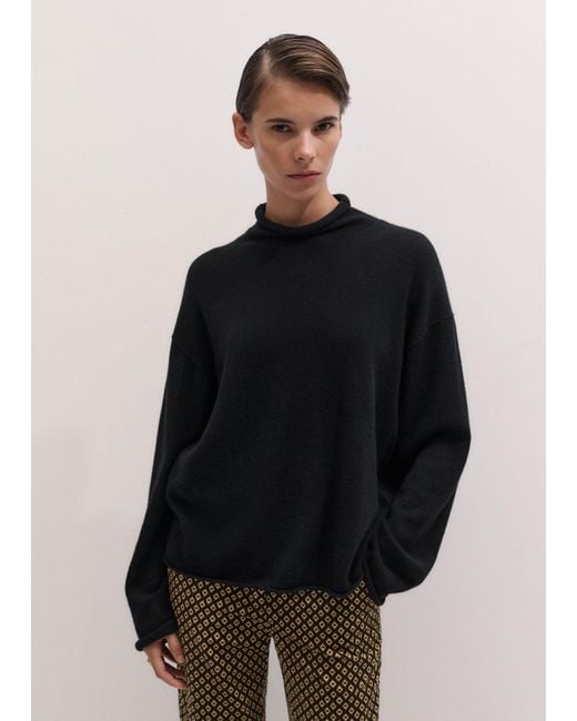 ME+EM Blue High Neck Relaxed Sweater