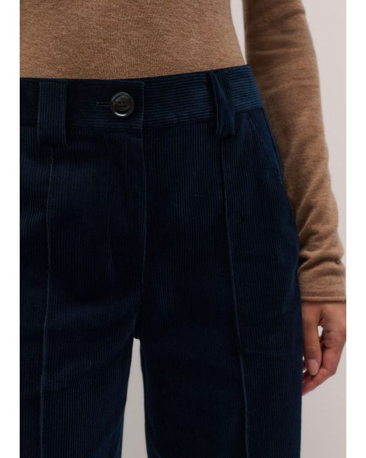 ME+EM Blue Straight Crop Trouser